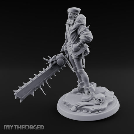 Sword Dragging Gas Masked Human Survivor Miniature for Dungeons and Dragons, Pathfinder or other TTRPGs