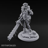 Sword Dragging Gas Masked Human Survivor Miniature for Dungeons and Dragons, Pathfinder or other TTRPGs