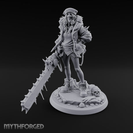 Sword Dragging Gas Masked Human Survivor Miniature for Dungeons and Dragons, Pathfinder or other TTRPGs