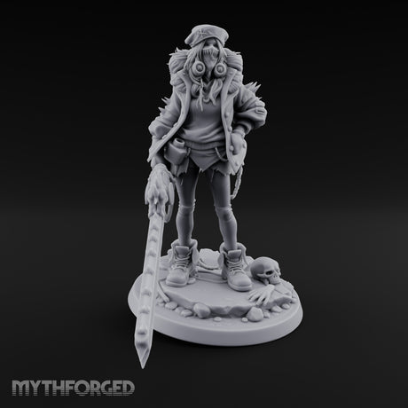 Sword Dragging Gas Masked Human Survivor Miniature for Dungeons and Dragons, Pathfinder or other TTRPGs