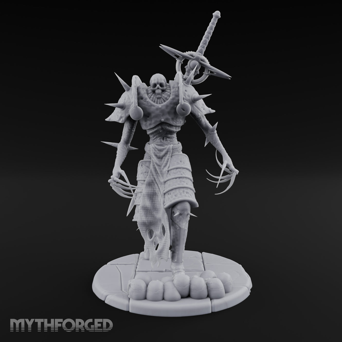 Sword Impaled Striding Skeleton Knight Miniature for Dungeons and Dragons, Pathfinder or other TTRPGs