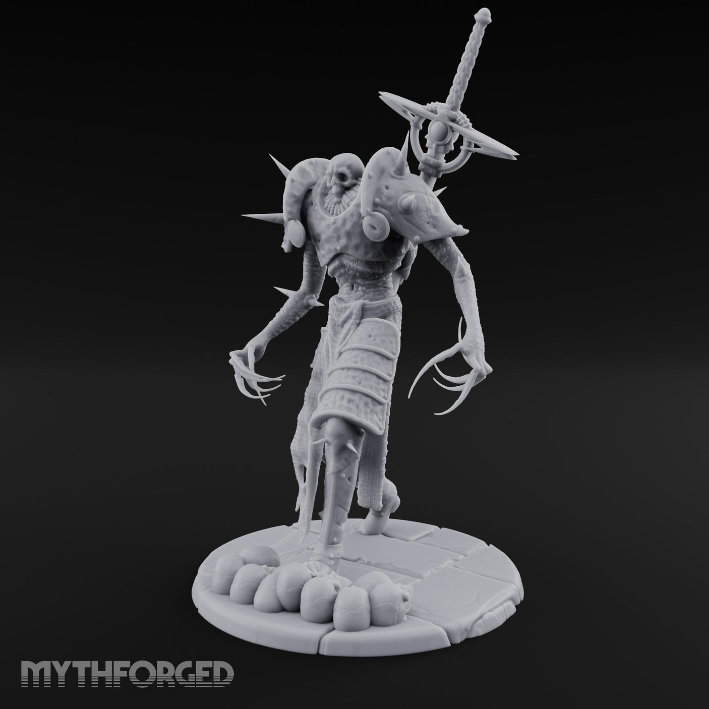 Sword Impaled Striding Skeleton Knight Miniature for Dungeons and Dragons, Pathfinder or other TTRPGs