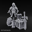 Sword-Leaned Rope-Bound Knight's Armour Stand Scene Miniature for Dungeons and Dragons, Pathfinder or other TTRPGs