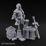 Sword-Leaned Rope-Bound Knight's Armour Stand Scene Miniature for Dungeons and Dragons, Pathfinder or other TTRPGs