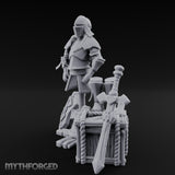 Sword-Leaned Rope-Bound Knight's Armour Stand Scene Miniature for Dungeons and Dragons, Pathfinder or other TTRPGs