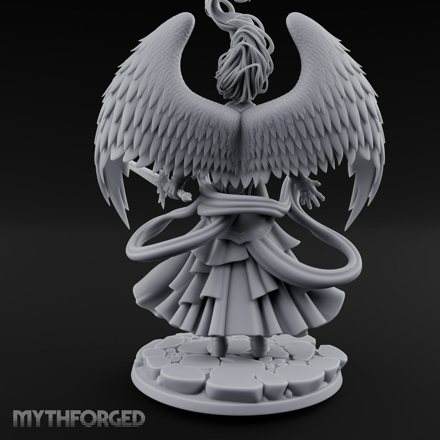 Sword Levelled Angel Warrior Miniature for Dungeons and Dragons, Pathfinder or other TTRPGs