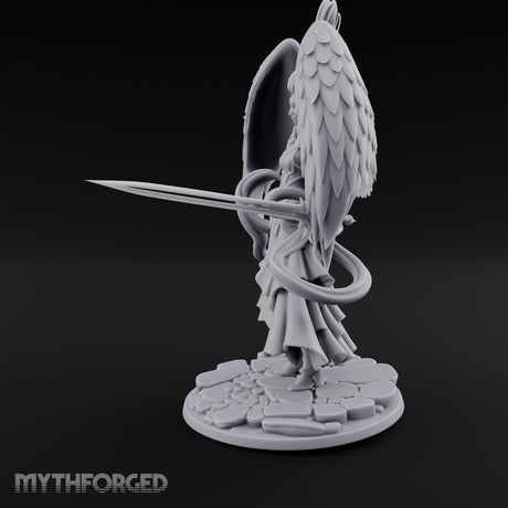 Sword Levelled Angel Warrior Miniature for Dungeons and Dragons, Pathfinder or other TTRPGs