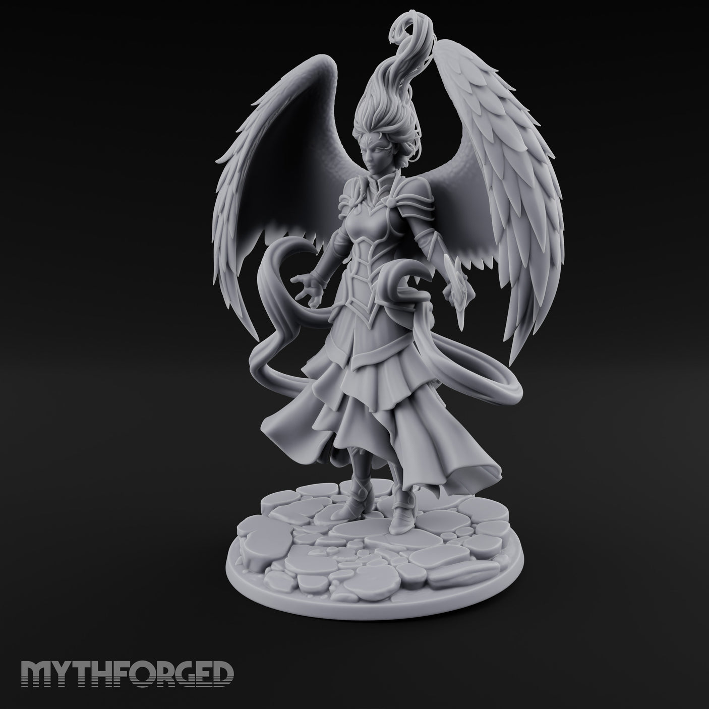 Sword Levelled Angel Warrior Miniature for Dungeons and Dragons, Pathfinder or other TTRPGs