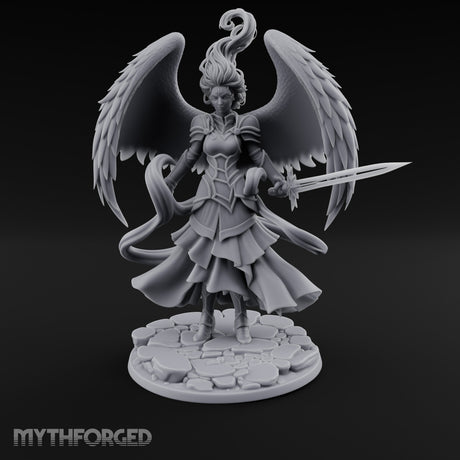 Sword Levelled Angel Warrior Miniature for Dungeons and Dragons, Pathfinder or other TTRPGs