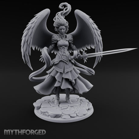 Sword Levelled Angel Warrior Miniature for Dungeons and Dragons, Pathfinder or other TTRPGs