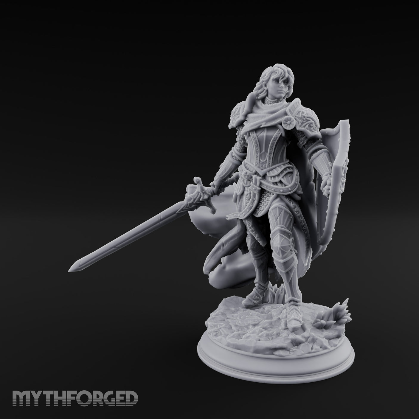 Sword Levelling Shield Bearing Human Knight — 75mm / Without