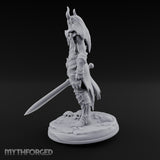 Sword Lowered Skulls Underfoot Demon Warrior Miniature for Dungeons and Dragons, Pathfinder or other TTRPGs