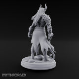 Sword Lowered Skulls Underfoot Demon Warrior Miniature for Dungeons and Dragons, Pathfinder or other TTRPGs