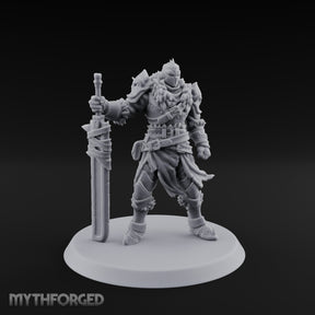 Sword Planted Armoured Warrior Miniature for Dungeons and Dragons, Pathfinder or other TTRPGs