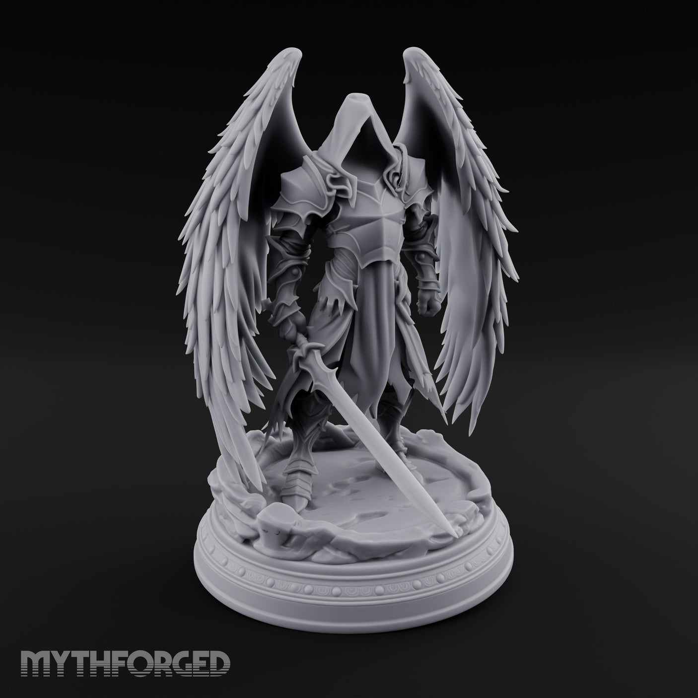 Sword Plunged Down Angel Warrior Miniature for Dungeons and Dragons, Pathfinder or other TTRPGs