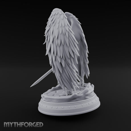 Sword Plunged Down Angel Warrior Miniature for Dungeons and Dragons, Pathfinder or other TTRPGs