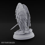 Sword Plunged Down Angel Warrior Miniature for Dungeons and Dragons, Pathfinder or other TTRPGs