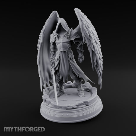 Sword Plunged Down Angel Warrior Miniature for Dungeons and Dragons, Pathfinder or other TTRPGs