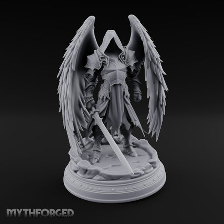 Sword Plunged Down Angel Warrior Miniature for Dungeons and Dragons, Pathfinder or other TTRPGs