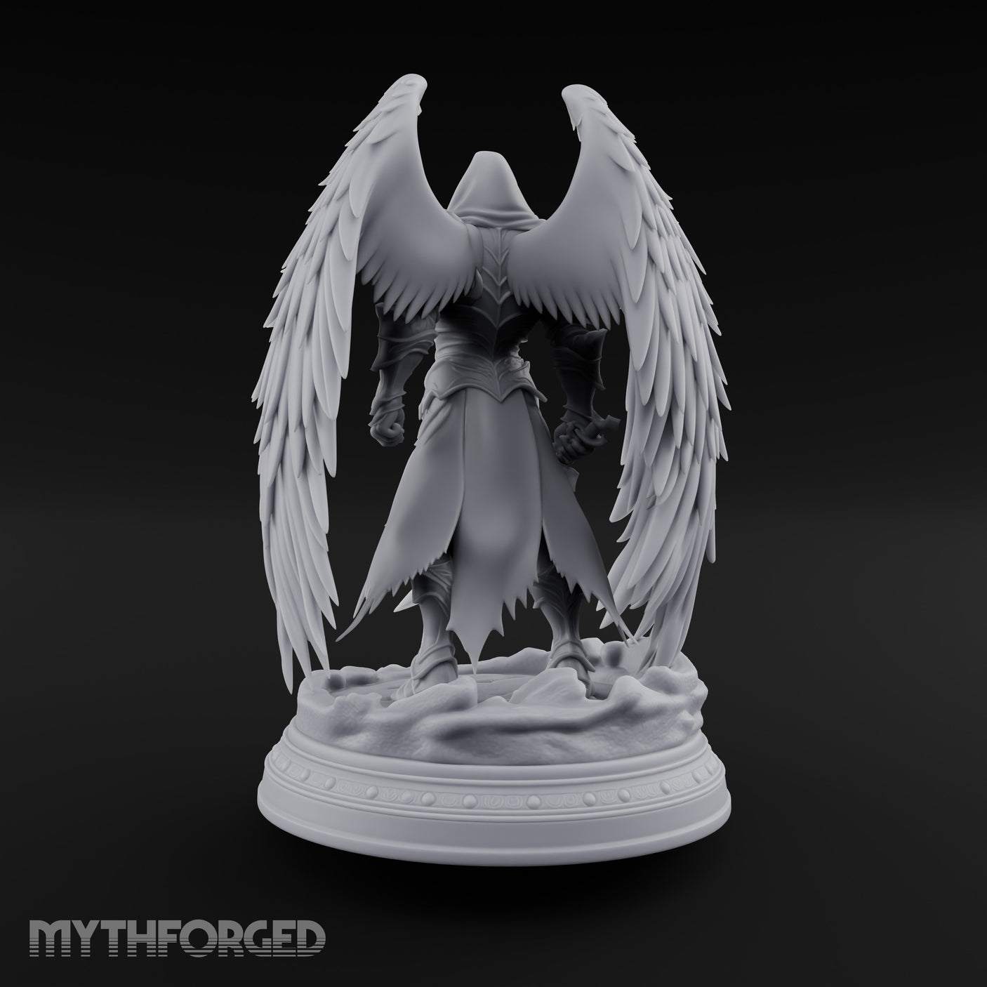 Sword Plunged Down Angel Warrior Miniature for Dungeons and Dragons, Pathfinder or other TTRPGs