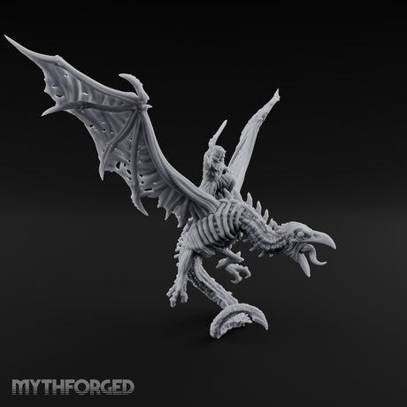 Sword Raised Aloft Human Undead Dragon Rider Miniature for Dungeons and Dragons, Pathfinder or other TTRPGs