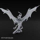 Sword Raised Aloft Human Undead Dragon Rider Miniature for Dungeons and Dragons, Pathfinder or other TTRPGs