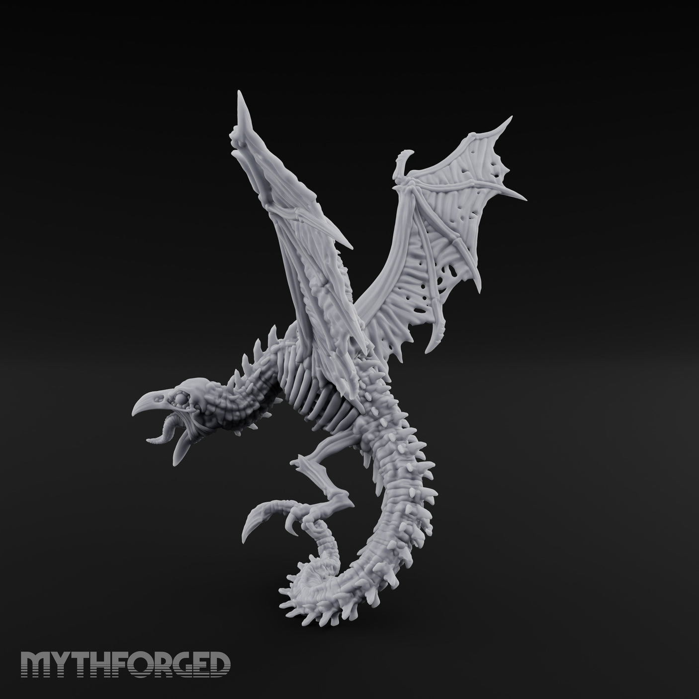Sword Raised Aloft Human Undead Dragon Rider Miniature for Dungeons and Dragons, Pathfinder or other TTRPGs