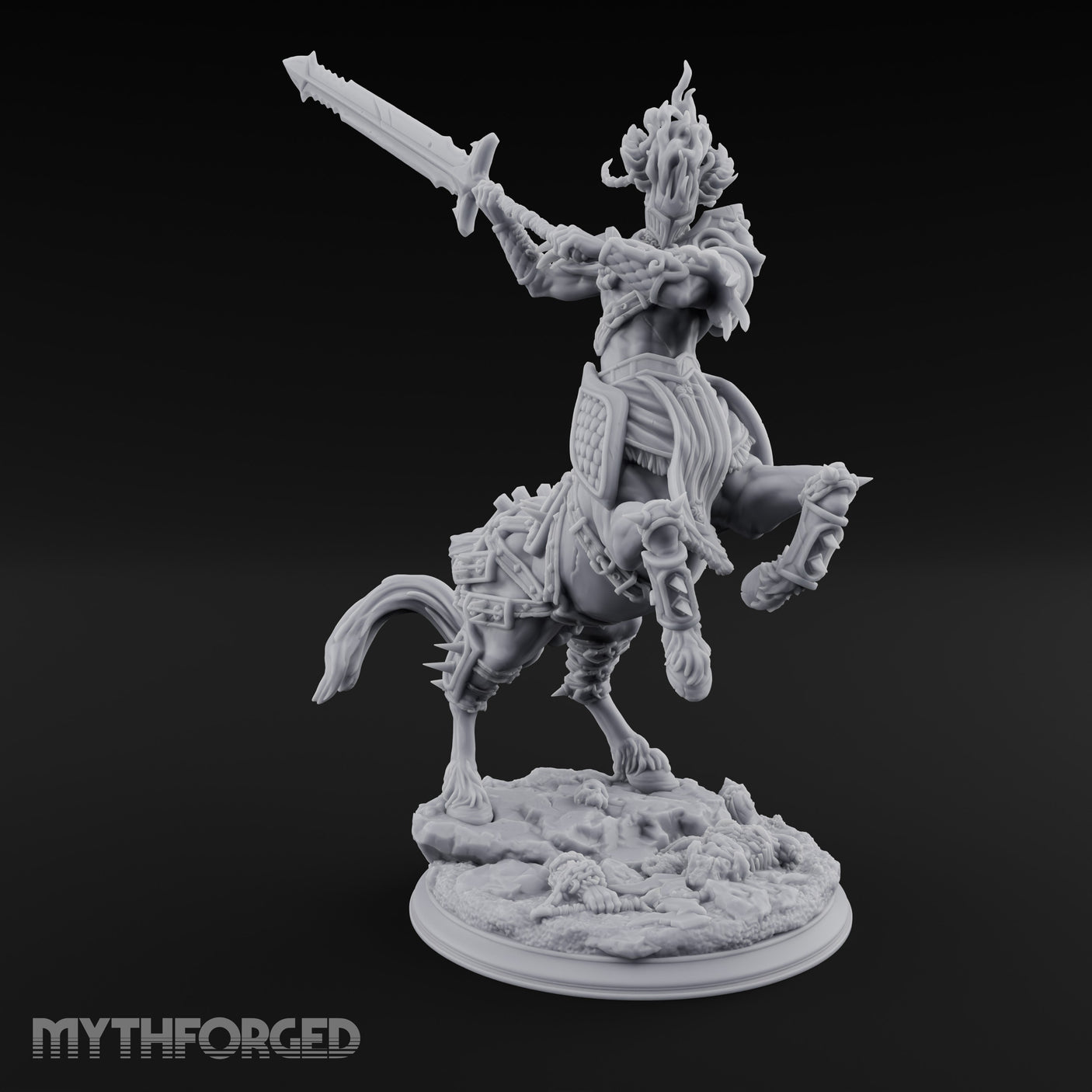 Sword Raised Rearing Centaur Warrior Miniature for Dungeons and Dragons, Pathfinder or other TTRPGs