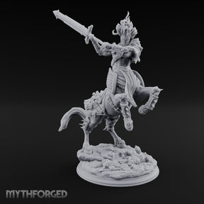 Sword Raised Rearing Centaur Warrior Miniature for Dungeons and Dragons, Pathfinder or other TTRPGs