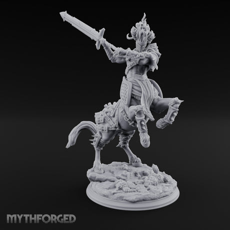 Sword Raised Rearing Centaur Warrior Miniature for Dungeons and Dragons, Pathfinder or other TTRPGs
