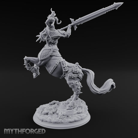 Sword Raised Rearing Centaur Warrior Miniature for Dungeons and Dragons, Pathfinder or other TTRPGs