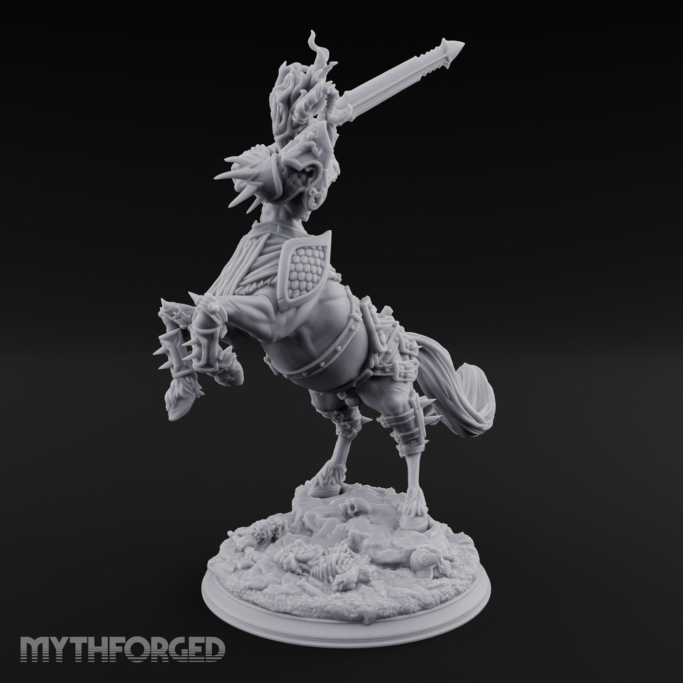 Sword Raised Rearing Centaur Warrior Miniature for Dungeons and Dragons, Pathfinder or other TTRPGs