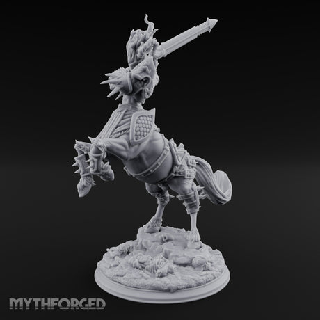 Sword Raised Rearing Centaur Warrior Miniature for Dungeons and Dragons, Pathfinder or other TTRPGs