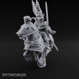 Sword Raised Winged Helm General on Horseback Miniature for Dungeons and Dragons, Pathfinder or other TTRPGs