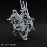 Sword Raised Winged Helm General on Horseback Miniature for Dungeons and Dragons, Pathfinder or other TTRPGs