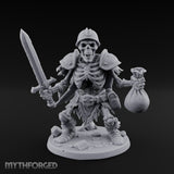 Sword Raising Loot Clutching Skeleton Guard Miniature for Dungeons and Dragons, Pathfinder or other TTRPGs