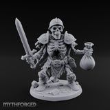 Sword Raising Loot Clutching Skeleton Guard Miniature for Dungeons and Dragons, Pathfinder or other TTRPGs