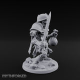 Sword Raising Loot Clutching Skeleton Guard Miniature for Dungeons and Dragons, Pathfinder or other TTRPGs