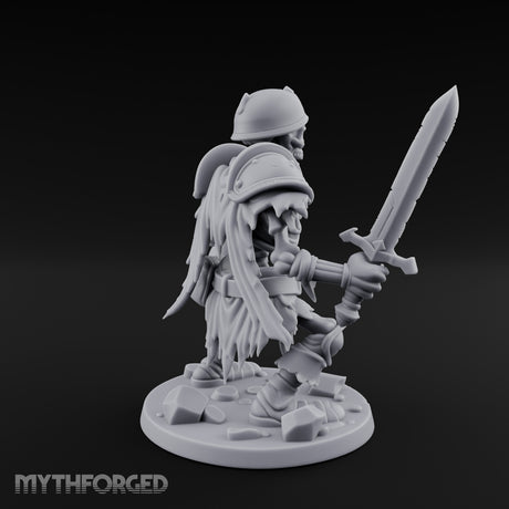 Sword Raising Loot Clutching Skeleton Guard Miniature for Dungeons and Dragons, Pathfinder or other TTRPGs