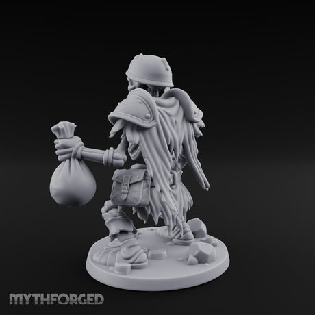 Sword Raising Loot Clutching Skeleton Guard Miniature for Dungeons and Dragons, Pathfinder or other TTRPGs