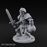 Sword Raising Loot Clutching Skeleton Guard Miniature for Dungeons and Dragons, Pathfinder or other TTRPGs