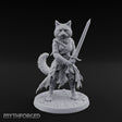 Sword Raising Tabaxi Fighter Miniature for Dungeons and Dragons, Pathfinder or other TTRPGs