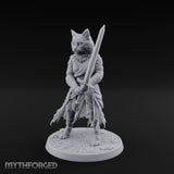 Sword Raising Tabaxi Fighter Miniature for Dungeons and Dragons, Pathfinder or other TTRPGs