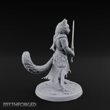 Sword Raising Tabaxi Fighter Miniature for Dungeons and Dragons, Pathfinder or other TTRPGs