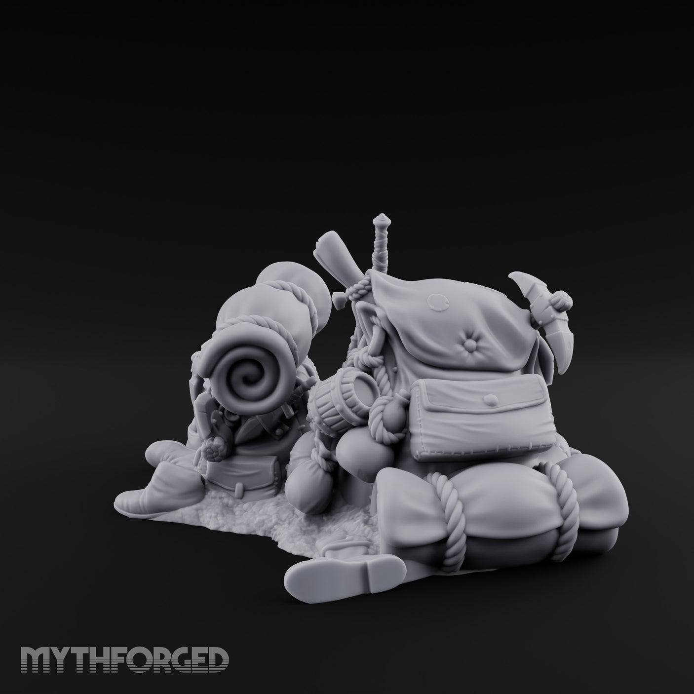 Sword-Stuffed Bedroll-Strapped Adventurer Pack Scene Miniature for Dungeons and Dragons, Pathfinder or other TTRPGs