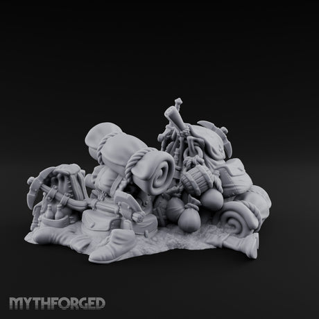 Sword-Stuffed Bedroll-Strapped Adventurer Pack Scene Miniature for Dungeons and Dragons, Pathfinder or other TTRPGs