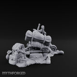 Sword-Stuffed Bedroll-Strapped Adventurer Pack Scene Miniature for Dungeons and Dragons, Pathfinder or other TTRPGs