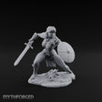 Sword Sweeping Shield Braced Human Barbarian Miniature for Dungeons and Dragons, Pathfinder or other TTRPGs