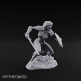 Sword Sweeping Shield Braced Human Barbarian Miniature for Dungeons and Dragons, Pathfinder or other TTRPGs