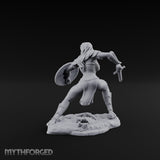 Sword Sweeping Shield Braced Human Barbarian Miniature for Dungeons and Dragons, Pathfinder or other TTRPGs